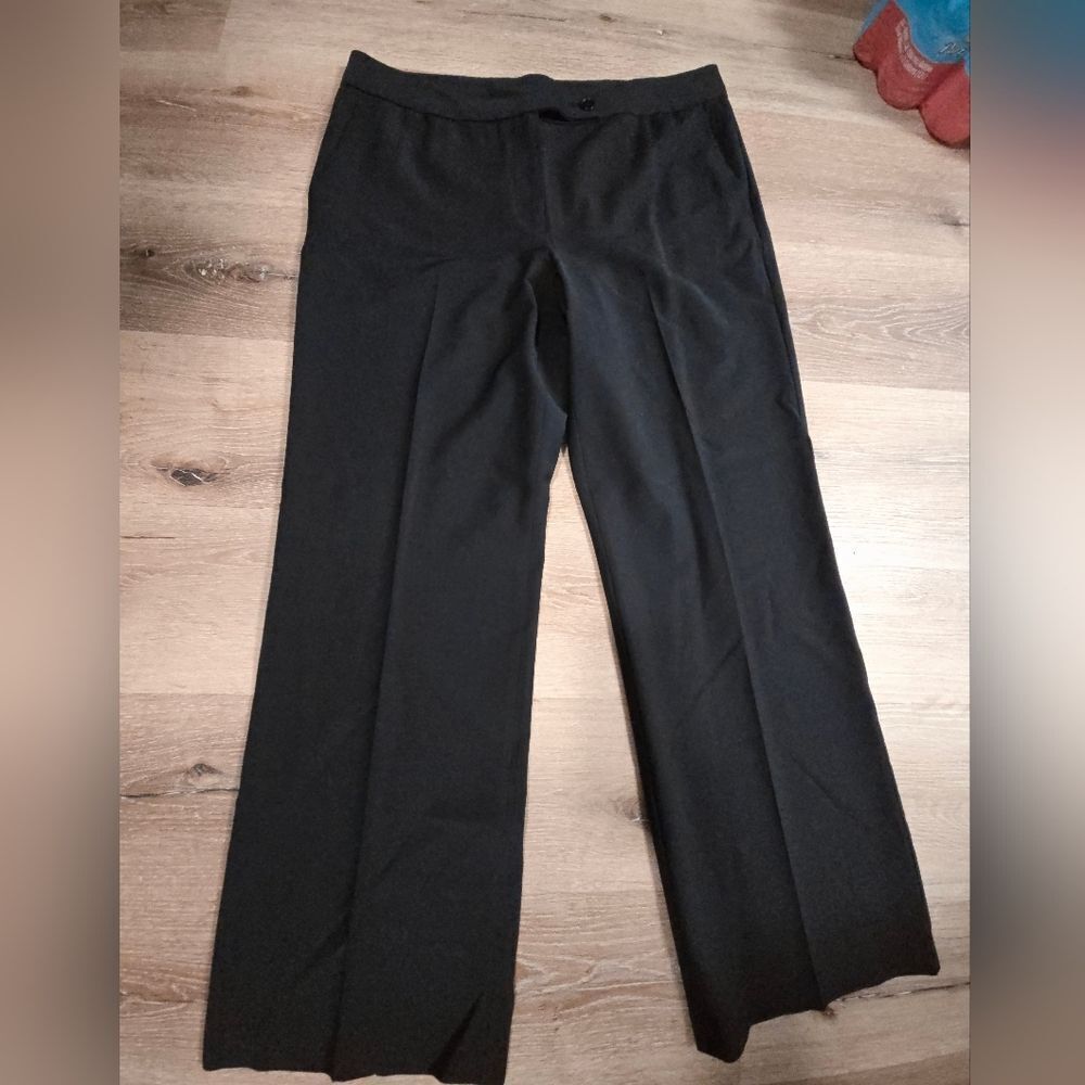 Talbots Black Wide Leg Pants High-Rise Flare - Picture 2 of 9